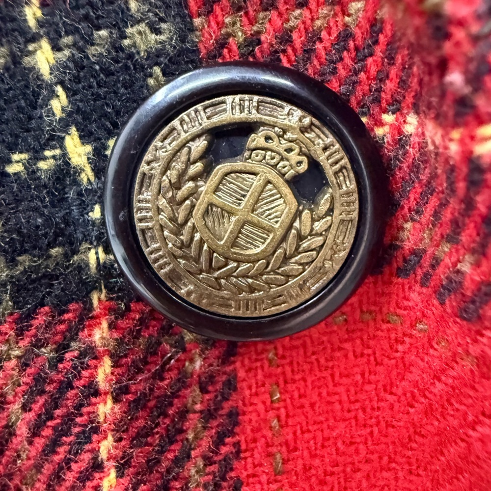 Sag Harbor Vintage Red Plaid Women's Wool Blend Blazer - Picture 8 of 9